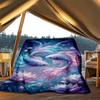 1pc Fantasy Fish Artwork Throw Blanket Polyester Fiber, Lightweight Flannel, Soft & Warm, All Season Use for Outdoor, Camping Digital Print