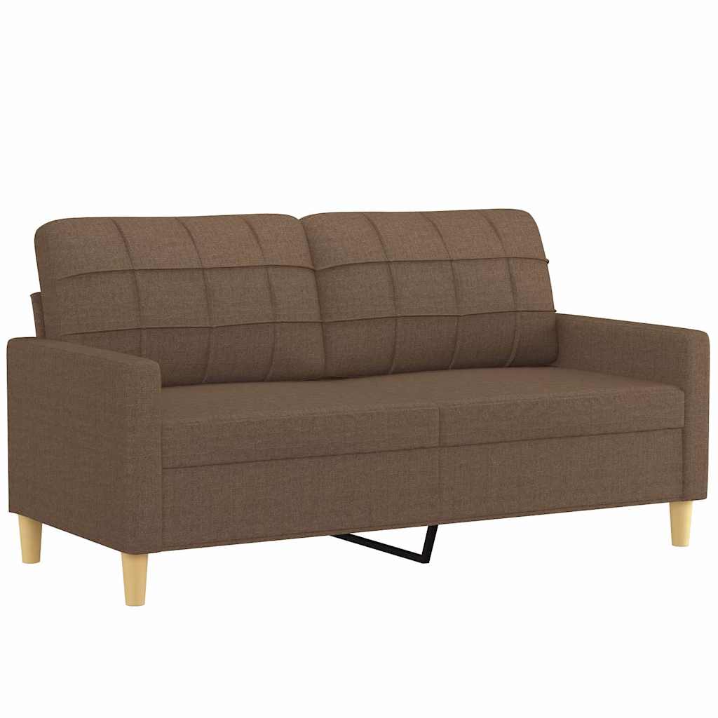 2 Seater Sofa Brown 140 cm Fabric