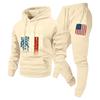 Trendy Fashion Unisex Casual Hooded Plus Velvet Sweatshirt Sportswear Set