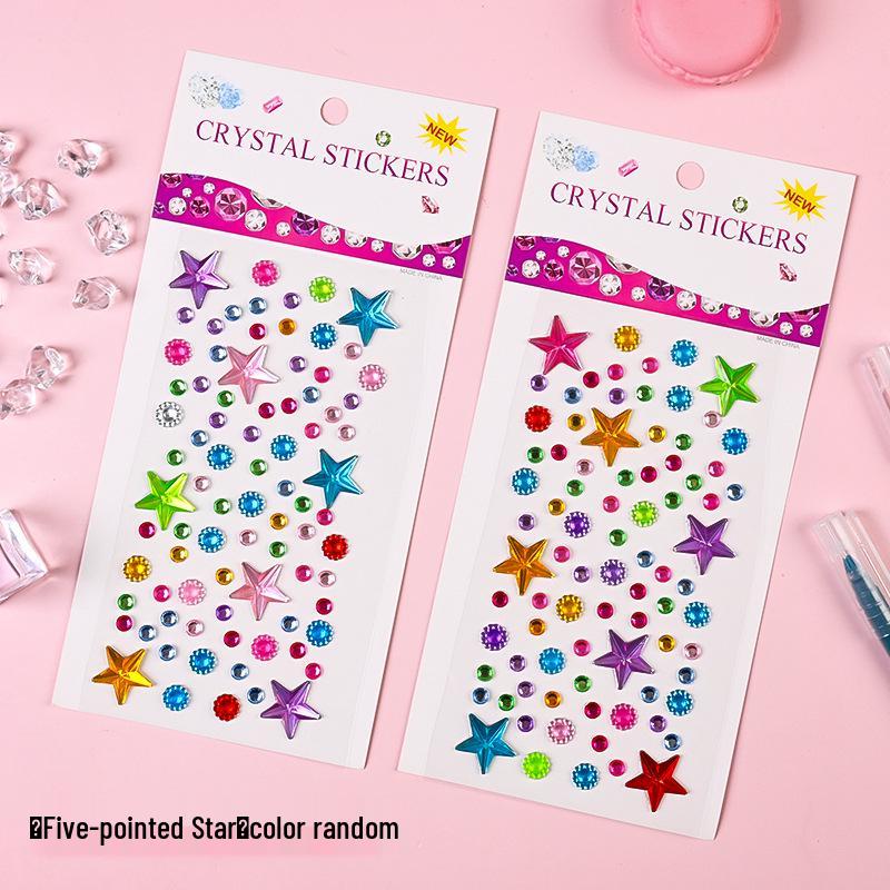 Educational Shiny Princess Gem Stickers for Girls - Crystal Diamonds Cartoon Dress-up Rewards