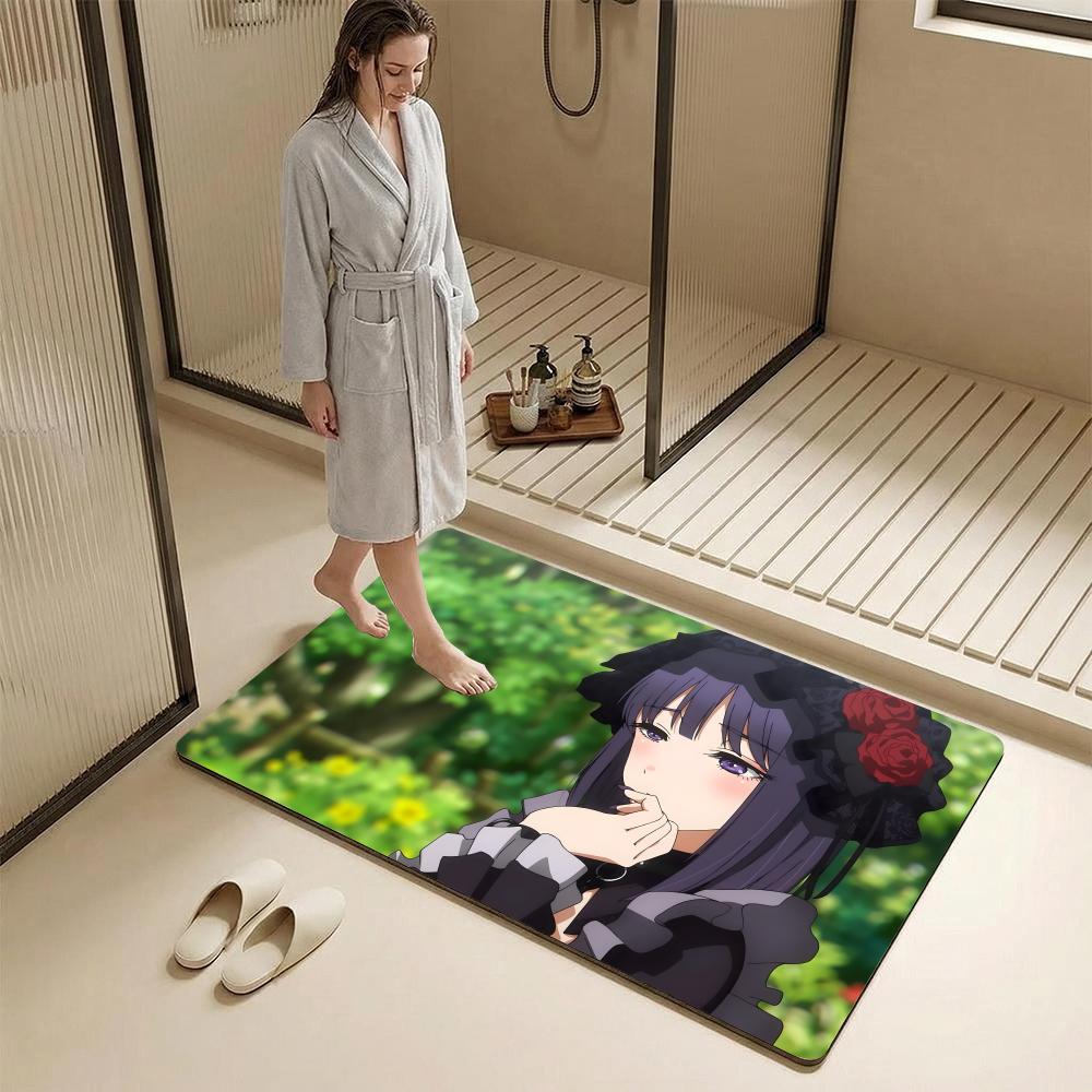 Anime M-My Dress-Up D-Darling Floor Mat Diatomite Bath Mat – Highly Absorbent, Non-Slip, Quick-Drying Bathroom Rug