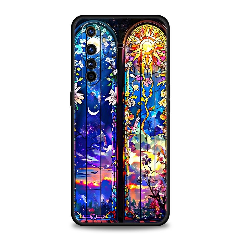 Beautiful Sun Moon Glass Soft TPU For Realme 13 12 11 10 9 Pro Plus GT3 GT2 C21 C25 C35 C53 C55 C67 Pro 5G Phone Case Cover Bags