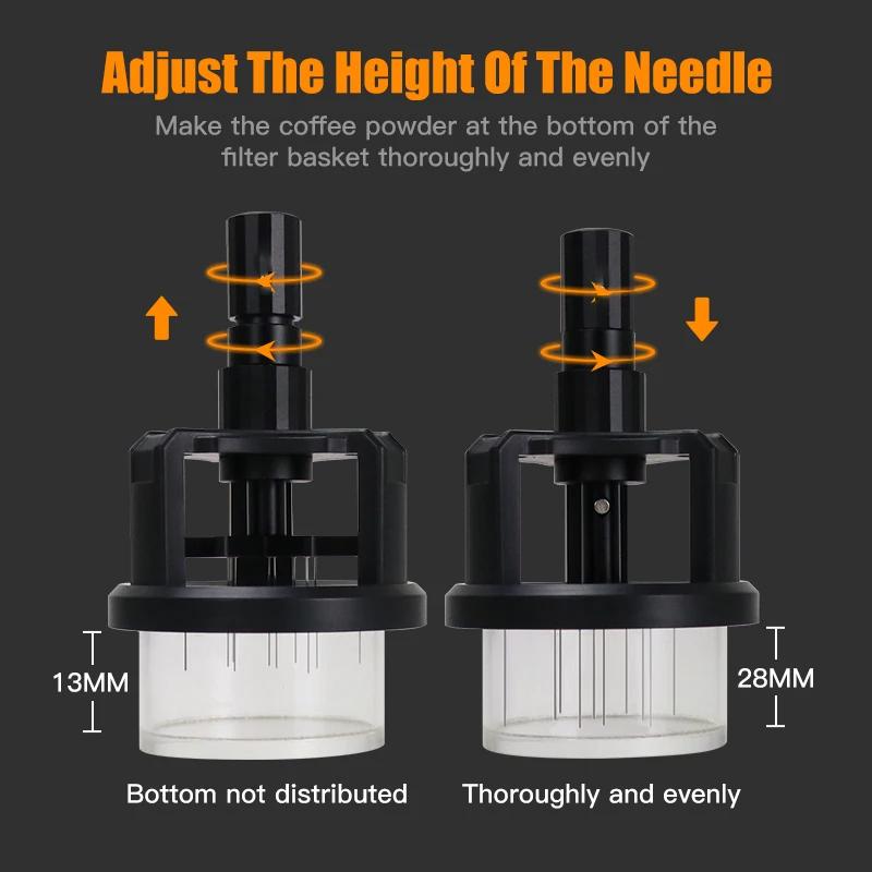 1pc Coffee Rotating Tool 51mm x 54mm x 58mm Italian Espresso Mixing Needle Distributor Magnetic Accessories and Tools