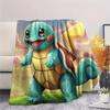 Süße Squirtle-Print Flanelldecke, Hohe Qualität, Bequem für alle Jahreszeiten, Heimdekoration, Wärme und Komfort