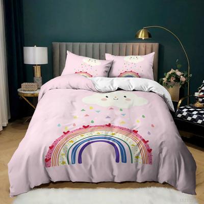 Kit Rainbow Children's Quilt Cover Three-piece Simple Set
