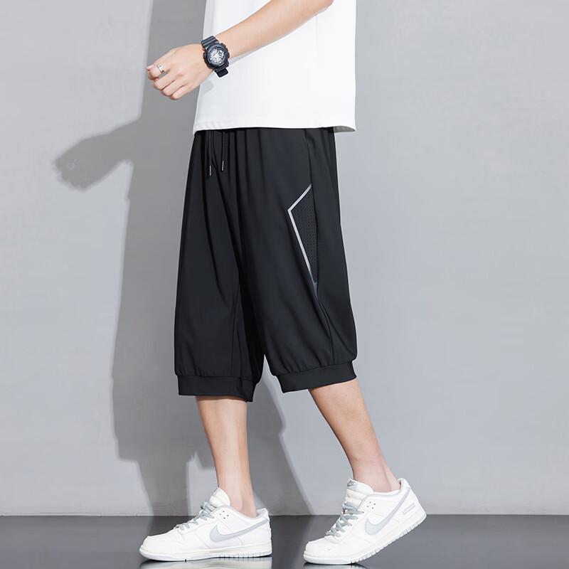 Warrior Herren Sportshorts aus Eis-Seide, schnelltrocknend, 3/4 Länge