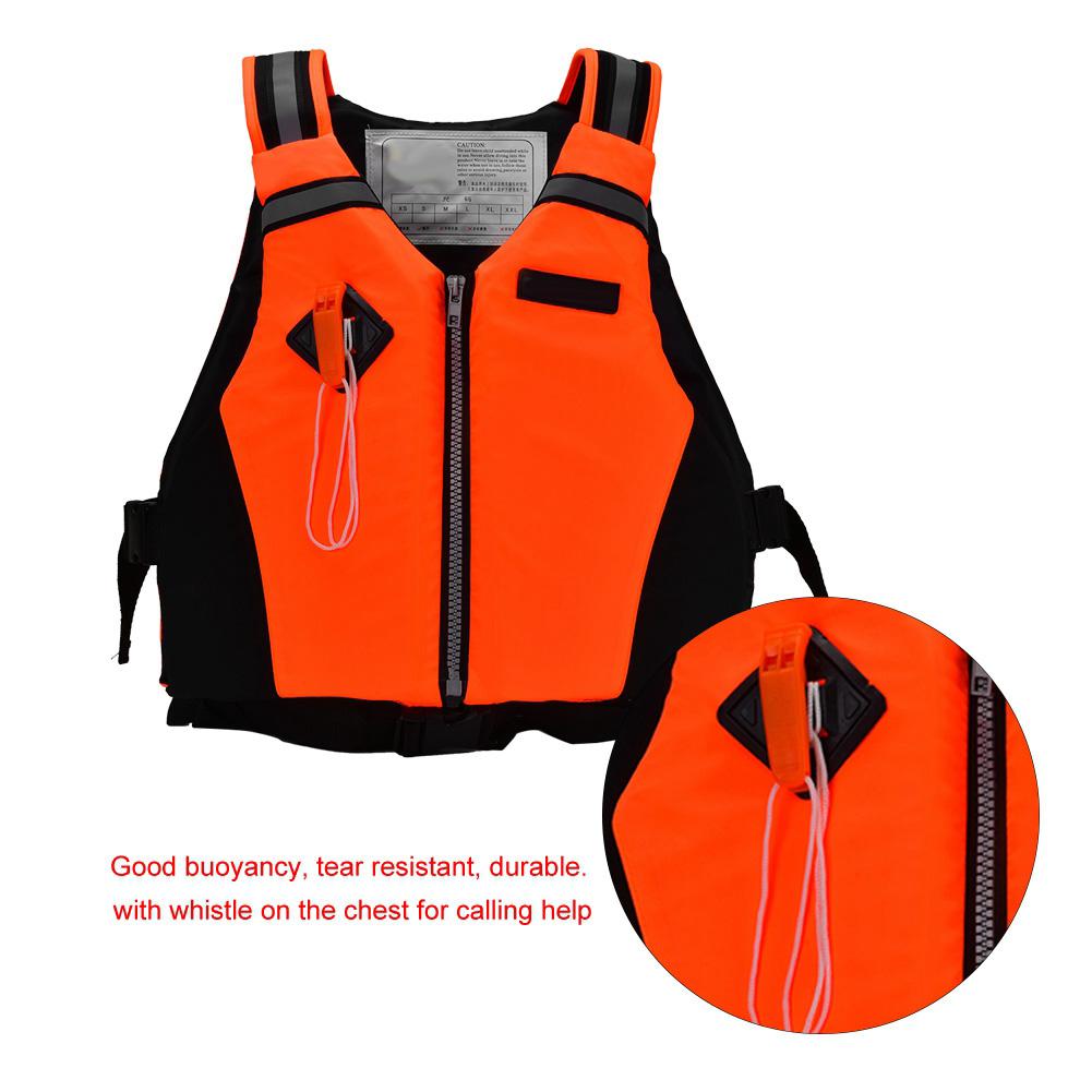 Kayak Natación Adulto Chaqueta de Flotabilidad Chaleco Salvavidas Correa Reflectante con Silbato (naranja)