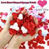 AKOAK 100 Pcs Love Heart Shaped Sponge Petals Handmade DIY Petal Birthday Table Wedding Party Supplies Decoration (Rose red)