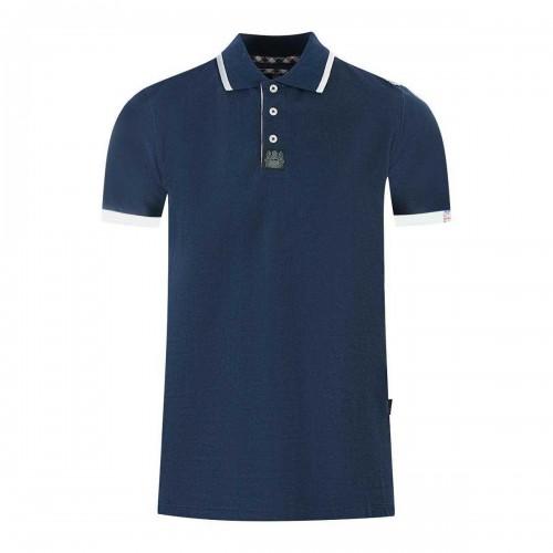 Aquascutum Unisex Vuxen Pikétröja med Randig Krage och Logga på Axel
