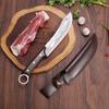 Boning Knife Chef Slice Fruit Cleaver Meat Kitchen Knives Hand Forged Blade Wood Handle Barbecue Cooking Steak Knife With Sheath