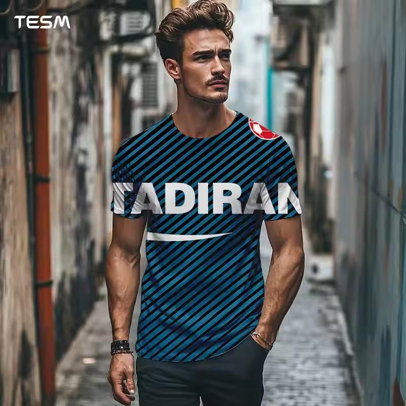 Summer Men's T Shirt Casual Round Neck Loose Tops Fashion Color Contrast Print T Shirt for Men Funny 3D Tee Street Trend Clothes