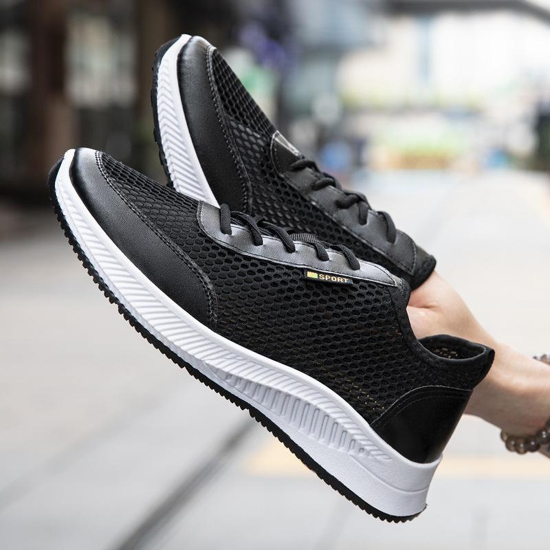 2025 New Summer Men's Shoes Breathable Hollow Mesh Thin Mesh Shoes Trendy Versatile Athleisure Running Trendy Shoes