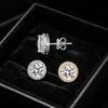 1 Carat Moissanite Halo Stud Earrings for Women Engagement Wedding Daily Work Party Travel Luxurious Gift 925 Sterling Silver