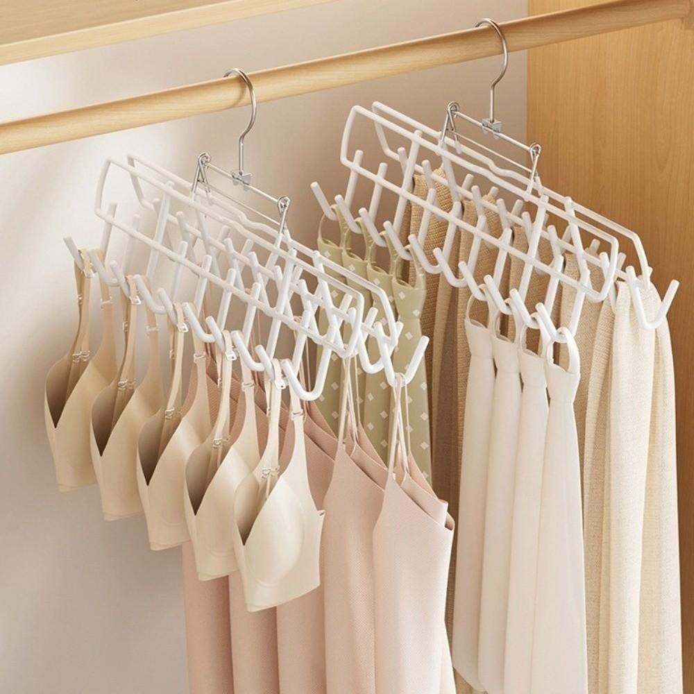 New Rotating 20-hook Hanger Foldable Space Saving Lingerie Hanger White Hanging Organizer Closet Storage