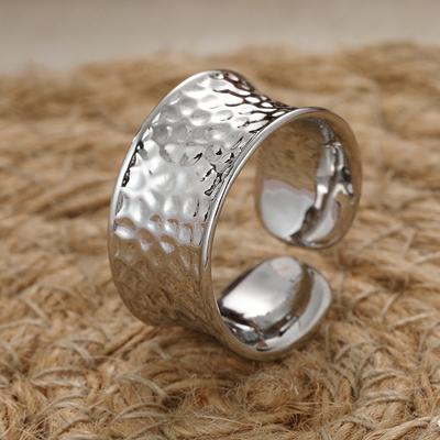 Simple  Silver Color Metal Die Casting Pattern Adjustable Rings for Women Anniversary Party Jewelry