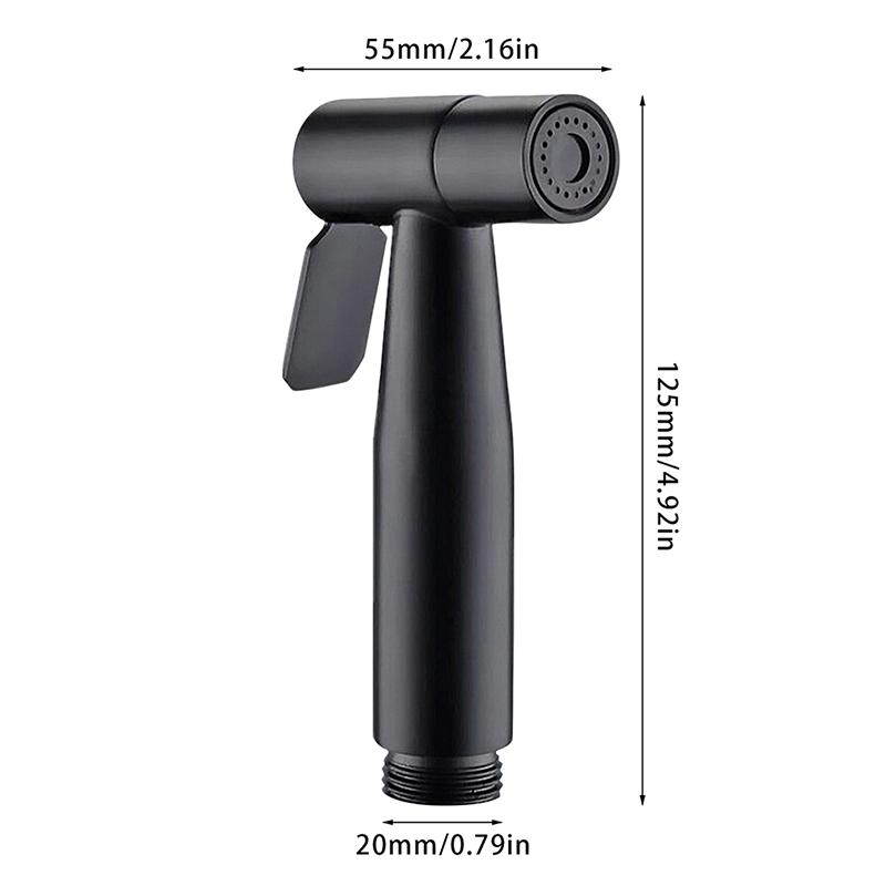 Black Stainless Steel Handheld Bidet Sprayer Set for Toilet Premium Pressurized Bathroom Shower Head with Spring Hose & Valve