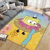 SpongeBob SquarePants3 Flannel Pattern Square Carpet,Area Rug,Carpet Rug for Living Room Bedroom Sofa Playroom Decor,Non-slip Floor Mat