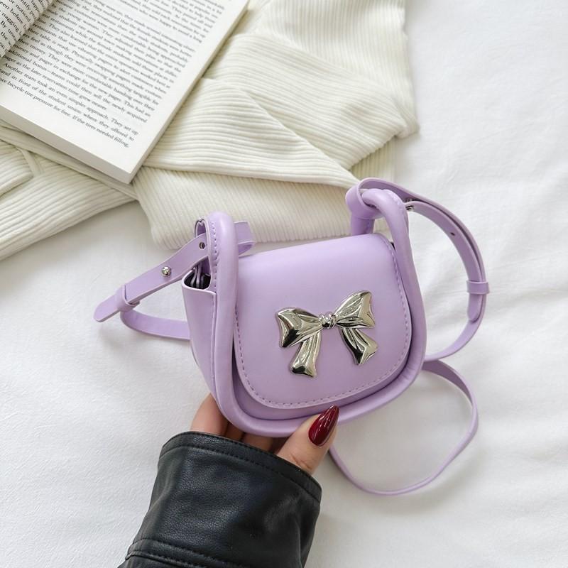 Cute Mini Crossbody Bag For Kids And Adults Stylish Bowknot Shoulder Bag Lightweight Pu Material