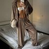 Two Piece Tracksuit Set for Women Cropped Zip Up Sweatshirt And Wide Leg Sweatpants Sets Spring Casual Sweatsuit Lounge Set