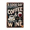 Funny Coffee Wine Metal Sign Vintage Bar Cafe Wall Decor Home Art Gift