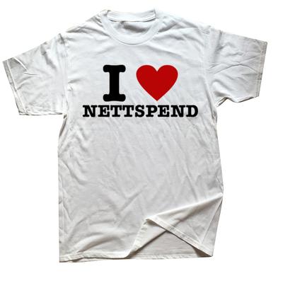 Black Humor Letters I Love NETTSPEND Funny Printed T-Shirt I Heart Nettspend Graphic T Shirt Woman Man Cotton Short-sleeve