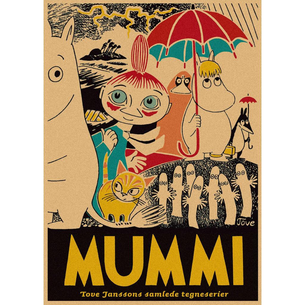 Moomin Family Retro Cartoon Poster Wall Art Mural 397