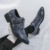 Men Printing Monks Loafers Shoes Wedding Party Shoes Casual Formal Business Leather Dress Prom Nightclub Shoes Plus Size