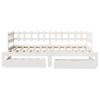 Daybed Pull out with Drawers without Mattress White 90x190cm