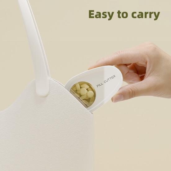 Pill Cutter Storage Box Divider Food-Grade Safe Material Compact Design Odor Prevention Health Care Medicine Case Organizer