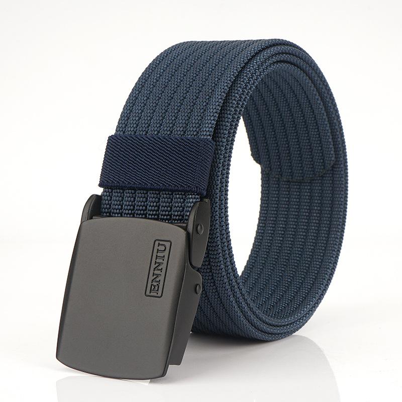 Neuer Pendlergürtel für Herren mit automatischer Schnalle aus Nylon, vielseitiger, dicker Doppelschichtgürtel für die Freizeit im Freien