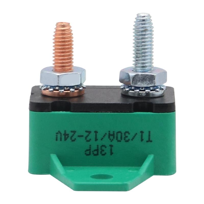 2PCS 30A Auto Resetting Circuit Breaker Red Protective Boot 6-28VDC Application Plastic Body With Fixed Wing Mounts