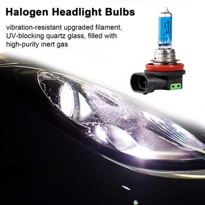 2Pcs H11 Halogen Headlight Bulbs Fog Lights 12V 55W White 5000K Super Bright Universal Car Light Headlamp Replacement Parts
