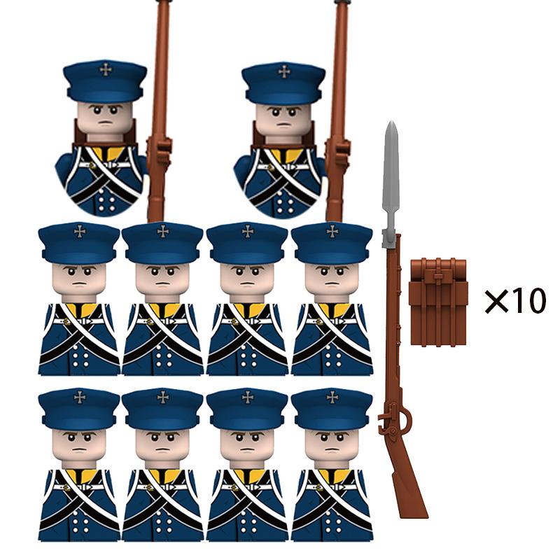 Napoleon Wars Military Figures Army Soliders Weaponry Suit Small Particles Building Blocks Childrens DIY Toys Boys Gifts
