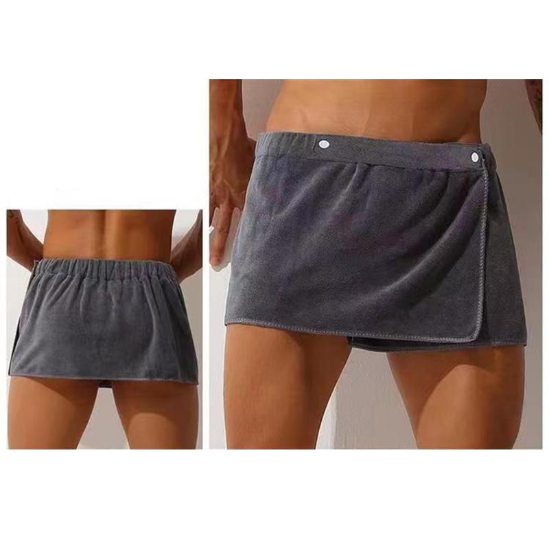 Heren Zomer Badhanddoek Boxershorts Sexy Shorts Ondergoed Onderbroek met Gesp Slipjes Kunnen Water Absorberen en Extern Dragen