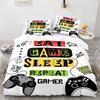 Gamepad Duvet Cover Set Yellow Background with Buttons Boys Playroom Decoration King Size Polyester Quilt Cover with Pillowcases