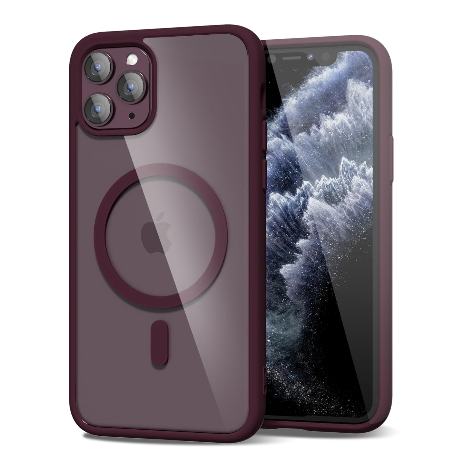 

Модный чехол для телефона для iPhone 17 16 15 14 13 12 11 Pro Max Plus 17 Air для Magsafe Прозрачный Магнитный Жесткий Бампер iPhone 13 Pro сливовый