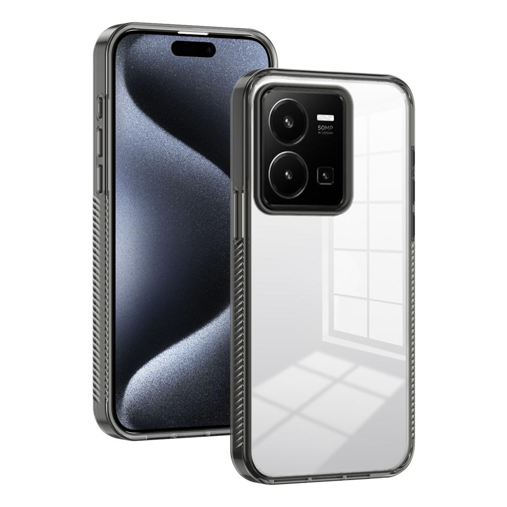 KEYSION Transparent Phone Case for VIVO Y35 Y22 Y22S Soft TPU+PC Anti-slip HD Clear Shockproof Phone Back Cover for VIVO Y22 Y35
