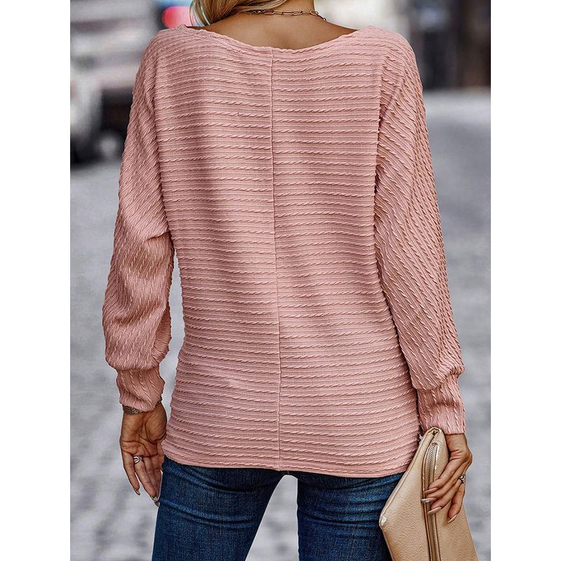 One-Shoulder Cold-Shoulder Bottoming Shirt for Women European and American Leisure Easiest for Match Pure Color Knitting Long Sleeves Tops Women