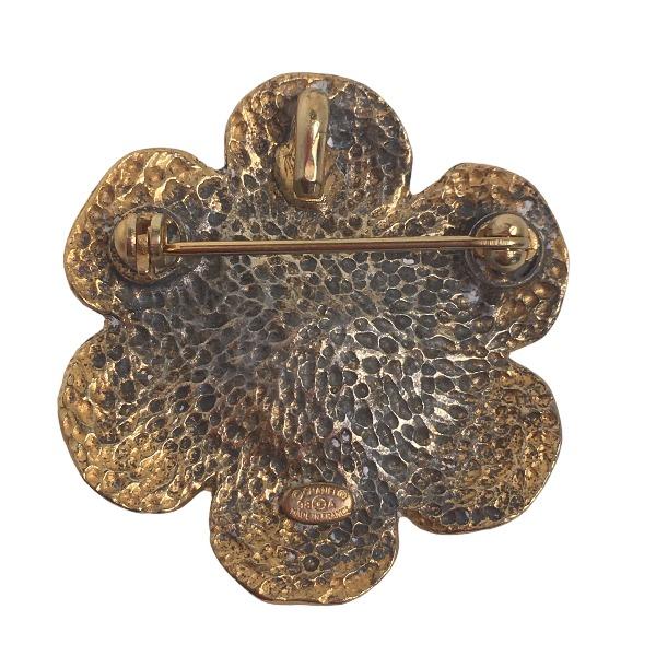 Chanel Vintage Stylish Outing Camelia Brooch  Gold Women Used