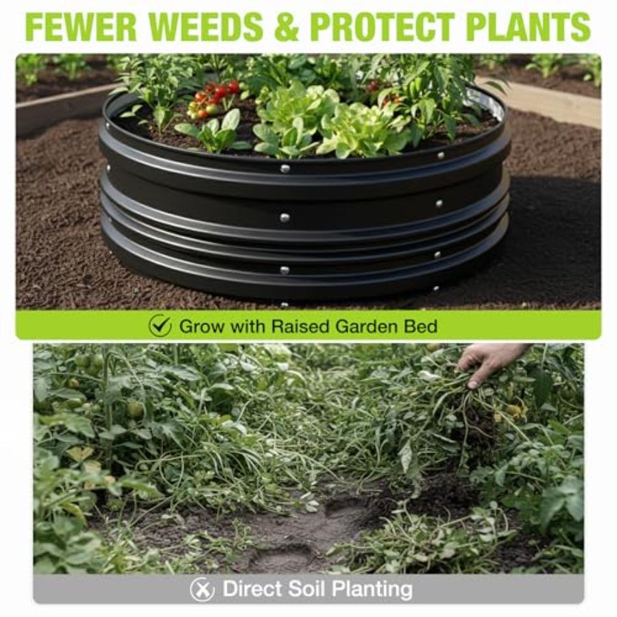 3PK 2x2x1ft Outdoor Galvanized Raised Garden Bed Kit Rust Corrosion Protection Easy Assembly Safe Edge Ideal for Vegetables Flo