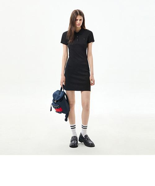 Tamijinseu Rib Bodycon Polo Dress (T32G6Wop03Twt1Bds)