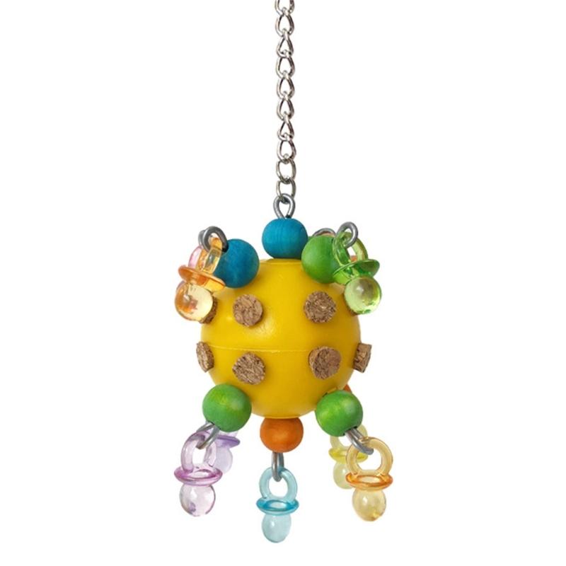 Pet Bird Tooth Chew Toy Natural Corks Puzzle for Cockatiel Conure Cockatoos Teeth Grinding Perfect for Cage Bird