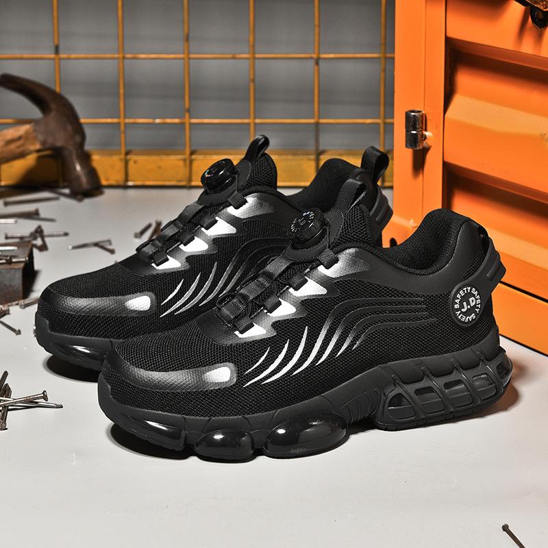 

Labor insurance shoes men s summer rotating button safety shoes, anti-smashing and anti-piercing construction site work shoes 47 чёрный