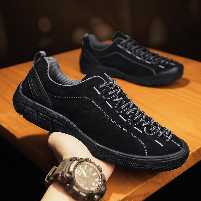 Men s Extra Large Genuine Leather Outdoor Low-Top Non-Slip Travel  Hiking Shoes, Sizes 45-47 47