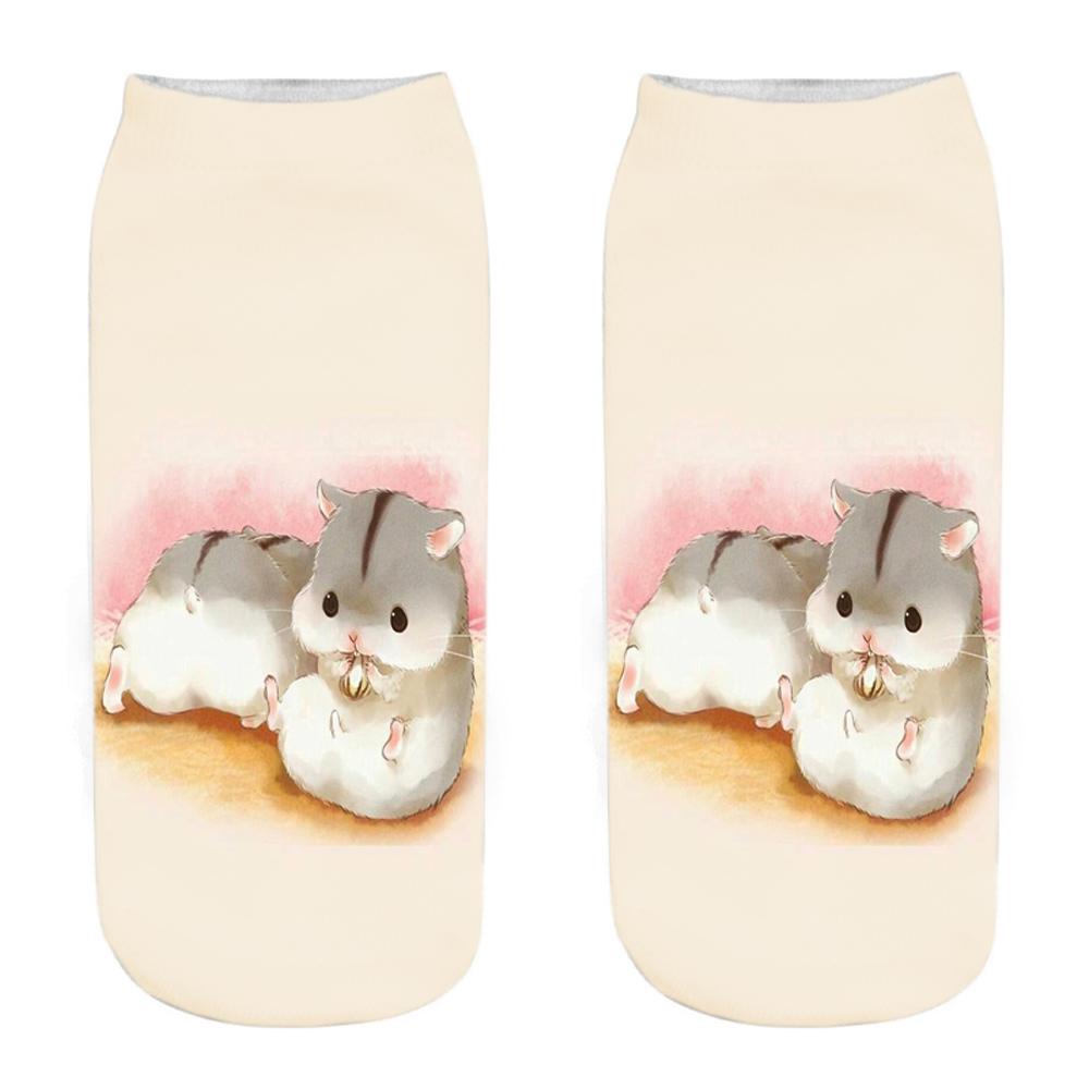 New Fashion 3D Printed Mouse Totoro Socks Funny Kawaii Women Cute Animal Fitness Hamster Sokken Dropship