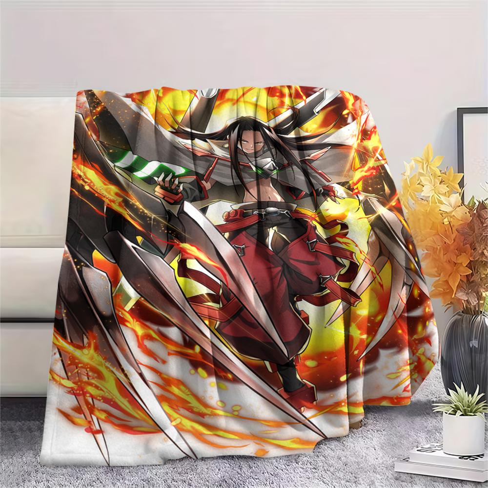1PC SHAMAN KING Print Flannel Blanket, High Quality Comfortable for All Seasons, Home Decor, Warmth and Comfort, Perfect for Christmas Gifts