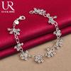 925 Sterling Silver Smooth Bright Bead Ball Chain Bracelet Jewelry