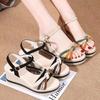 Sommer-Keilsandalen neue Muffin weiche Sohle Farbabstimmung Wort mit Schülern rutschfeste leichte Sandalen
