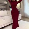 Spring 2025 European and American Women's Fashion High Waist Slimming Evening Dress