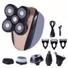5 IN 1 4D Men Rechargeable Bald Head Electric Shaver 7 Floating Cutter Beard Nose Ear Hair Trimmer Men Facial Cleaning Brush